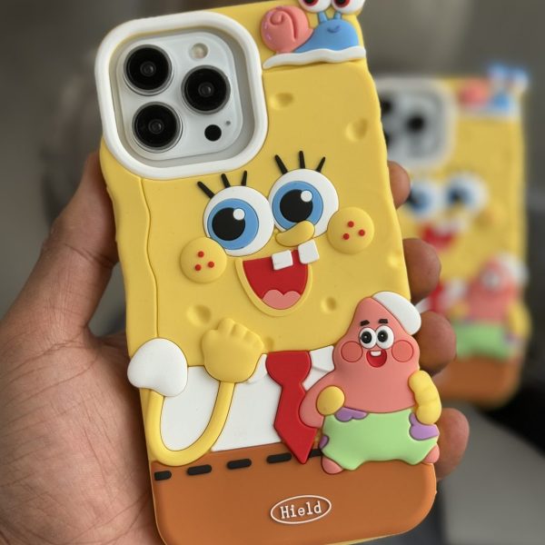 قاب موبایل آیفون باب اسفنجی پاتریک حلزون سیلیکونی