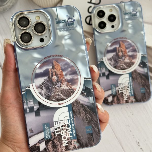 قاب موبایل آیفون ابری نورث فیس ( The North face ) کرومی