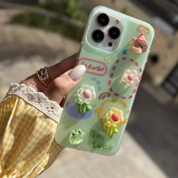 قاب گل برجسته زمینه سبز GOOD LUCK (کدC2107)