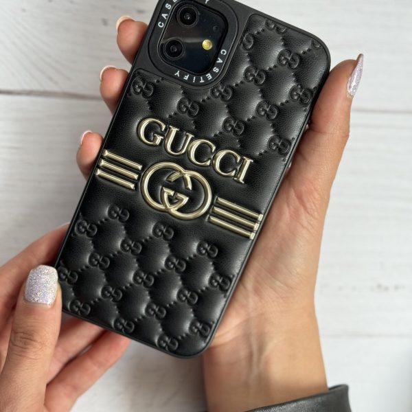 قاب موبایل آیفون گوچی بالشتی چرمی داغ