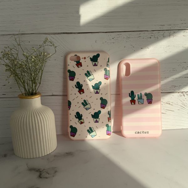 قاب موبایل آیفون کاکتوس صورتی