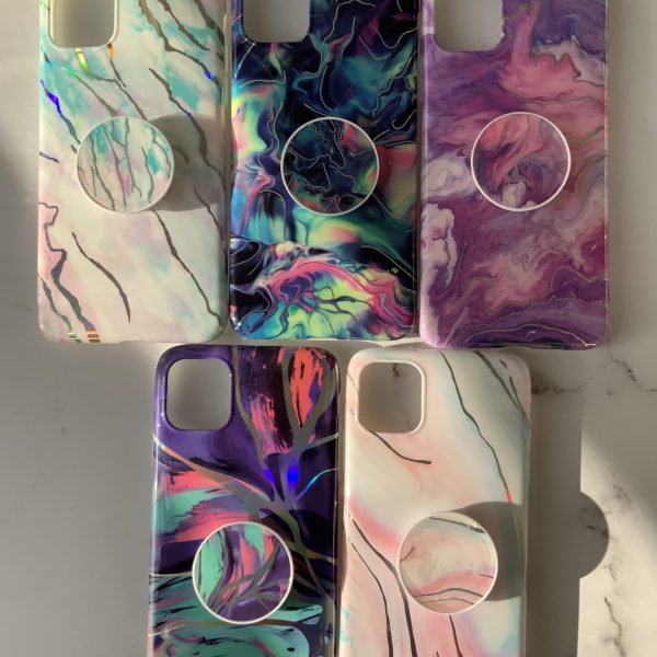 قاب موبایل آیفون ماربل یانگ + پاپ سوکت