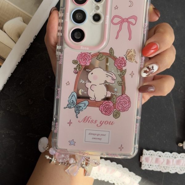 قاب موبایل ( آیفون - سامسونگ ) خرگوش میس یو پاپیون گل رز بندست