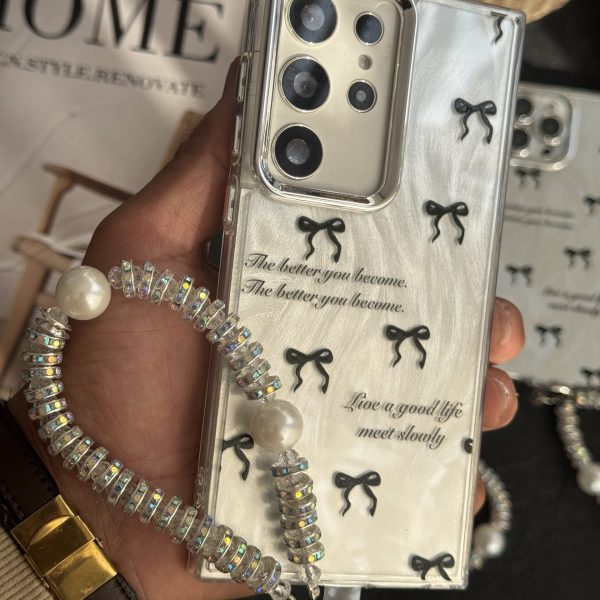 قاب موبایل سامسونگ پاپیون جمله مثبت سیلور + بندست