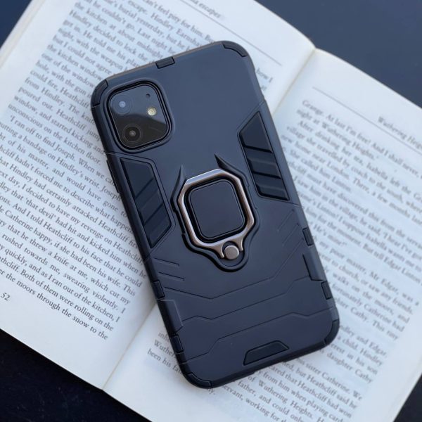 قاب موبایل سامسونگ آرمور بتمن حلقه دار مشکی