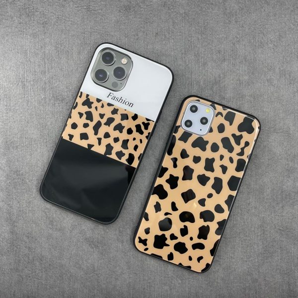 قاب موبایل شیائومی پلنگی پشت گلس بدون بند