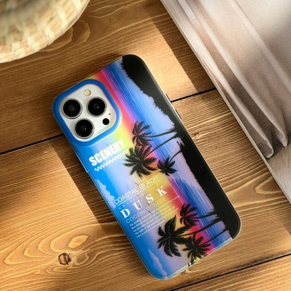 قاب موبایل آیفون غروب خط ساحلی هلوگرامی ( 3002 )