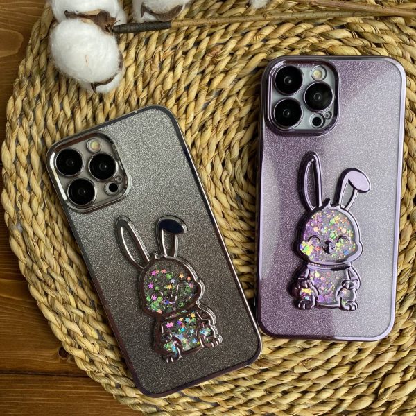 قاب موبایل آیفون خرگوش پولکی آکواریومی اکلیلی محافظ لنزدار