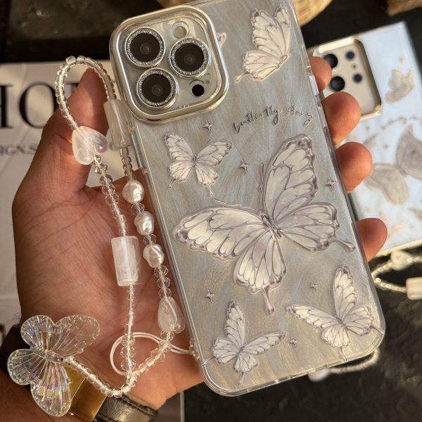 قاب موبایل ( آیفون - سامسونگ ) پروانه باترفلای بهاری بدون بند