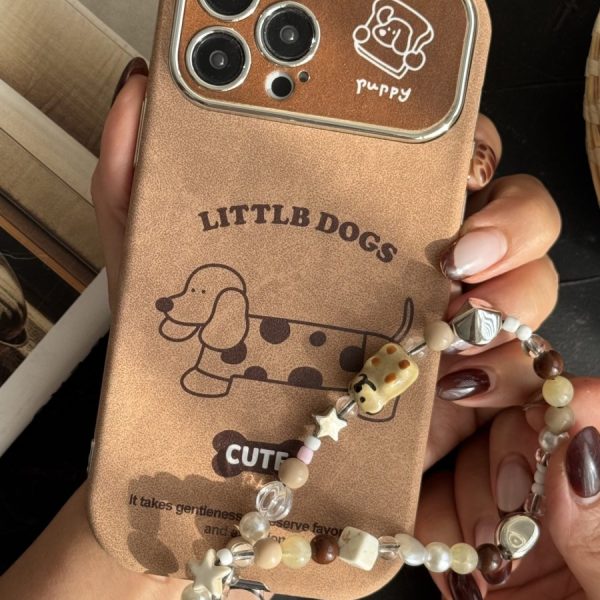 قاب موبایل ( آیفون ) کیوت پاپی خال خالی داکس هوند سوسیسی ( بدون بند )