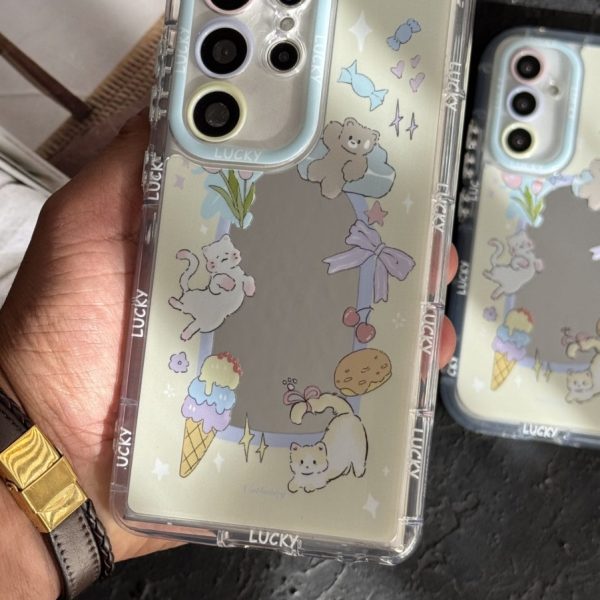 قاب موبایل ( آیفون - سامسونگ ) گربه کت پارتی آیینه ای