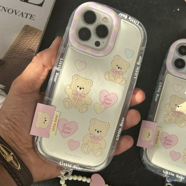 قاب موبایل آیفون خرس ولن تاین بندست قلبی