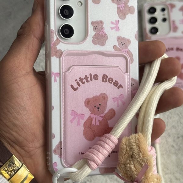 قاب موبایل ( آیفون _ سامسونگ ) خرس کوچولو تدی جاکارتی پاپیون بند عروسکی