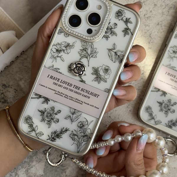 قاب موبایل آیفون گل فلاورز سان لایت + بندست