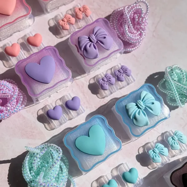 محافظ آداپتور 25 وات سامسونگ قلب و پاپیون رنگی (4تکه) (کدa0282)