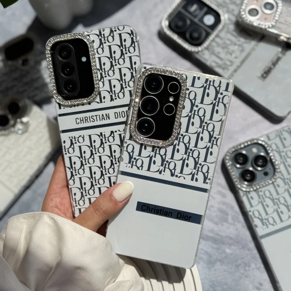 قاب White Christian Dior دور لنز نگین سامسونگ و شیائومی (کدC2076)