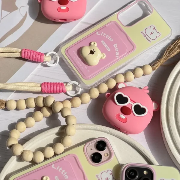 کاور ایرپاد خرس صورتی عینکی (کدa0181)