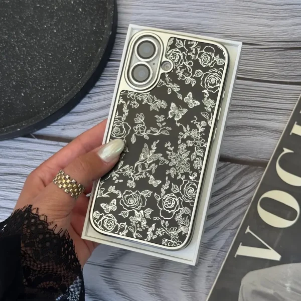قاب Dark Flowers آیفون  (کدC2093)