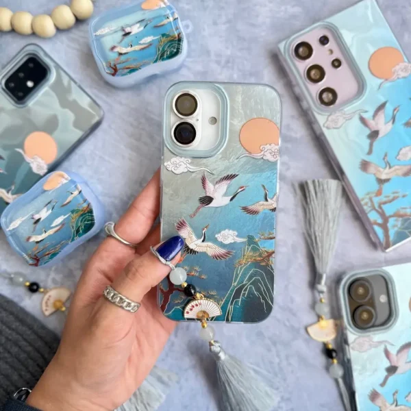 قاب رقص دُرنا همراه با آویز آیفون ، سامسونگ ، شیائومی (کدC2033)