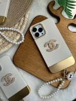 قاب Gold Chanel با آویز مرواریدی (کدC1265) - تصویر 3