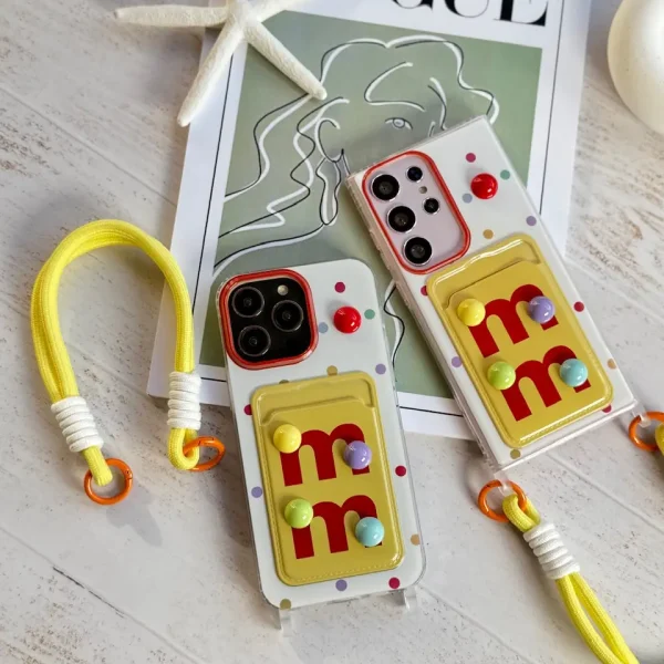 قاب M&M'S جاکارتی با بند آیفون و سامسونگ (کدC1834)