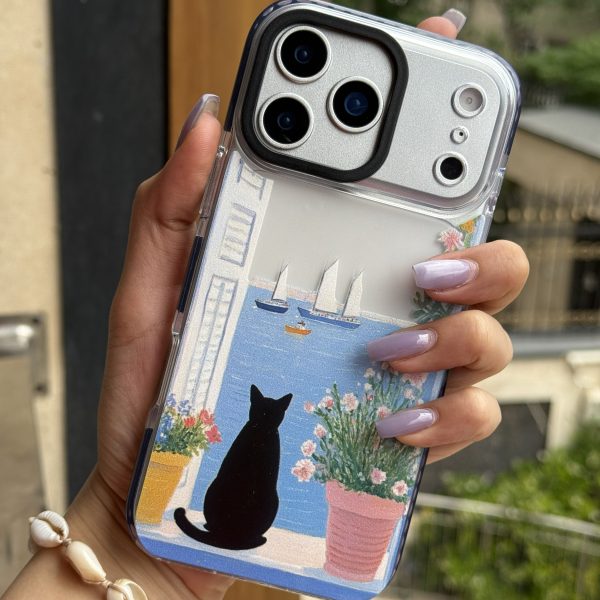 قاب موبایل سفارشی شفاف | spring cat