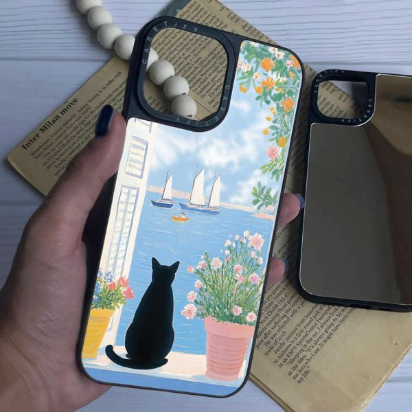 قاب موبایل سفارشی آینه ای | spring cat