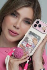 قاب موبایل آیفون گربه اسکاتیش جاکارتی دار + بند و آویزمنگوله - تصویر 4