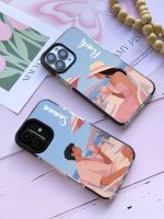 قاب موبایل سفارشی شفاف | Pink couple - Image 2