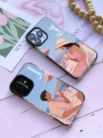 قاب موبایل سفارشی شفاف | Pink couple - تصویر 2