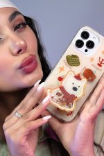قاب موبایل آیفون کندل کریسمس سگ پاپی + پاپسوکت متحرک - Image 2