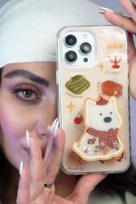 قاب موبایل آیفون کندل کریسمس سگ پاپی + پاپسوکت متحرک - Image 8