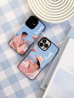 قاب موبایل سفارشی شفاف | Pink couple - Image 5