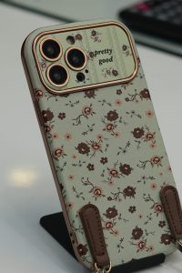 قاب موبایل آیفون گل ریز مینت گاردن + بندست - تصویر 5
